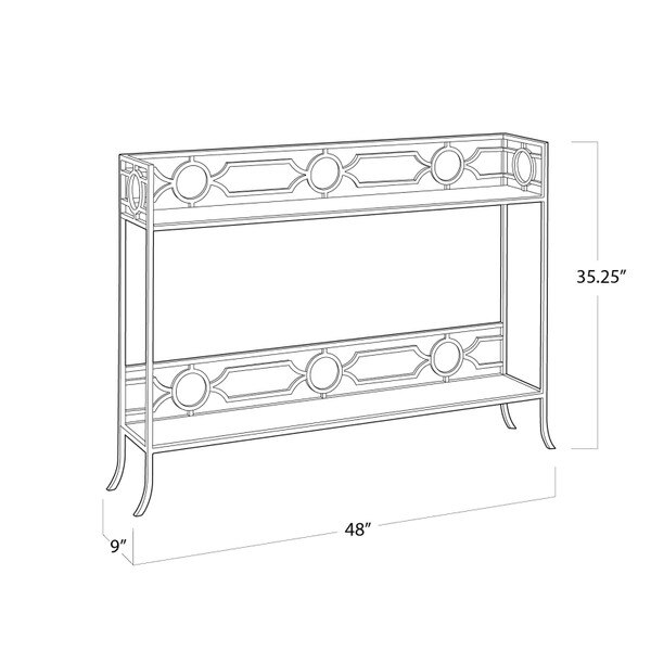 Geometric Shelf Console Table